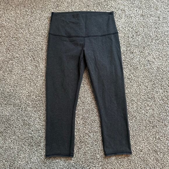 Lululemon Wonder Under Roll Down dark gray cropped leggings size 10 - Picture 2 of 11